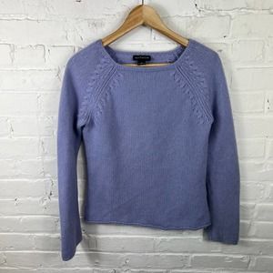Ann Taylor Cashmere Boat Neck Sweater Purple Medium